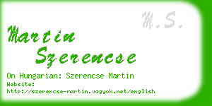 martin szerencse business card